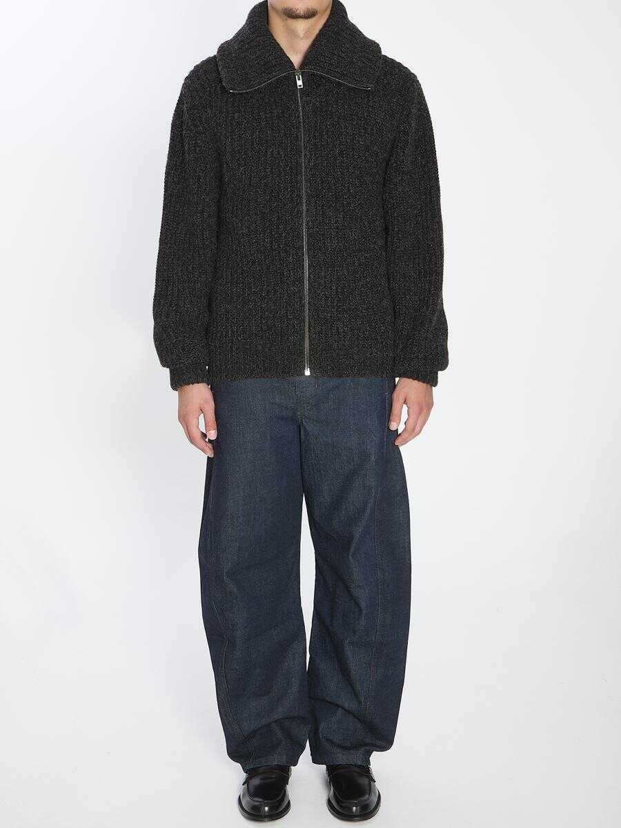Cardigane LEMAIRE Zipped Cardigan Yak Alpaca Black Barbati (BM 18935829) 5