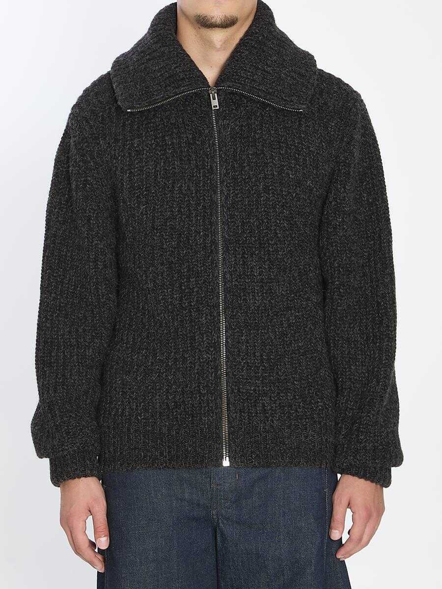 Cardigane LEMAIRE Zipped Cardigan Yak Alpaca Black Barbati (BM 18935829) 1