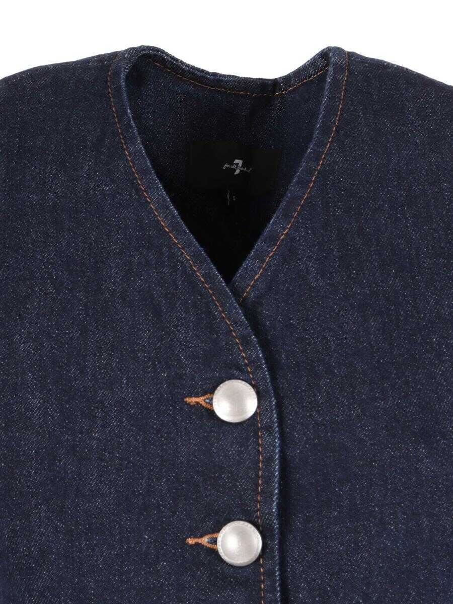 Geci 7 For All Mankind 7 For All Mankind Vest BLUE Femei (BM 18936579) 3