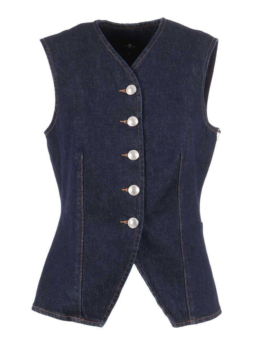 Geci 7 For All Mankind 7 For All Mankind Vest BLUE Femei (BM 18936579) 1
