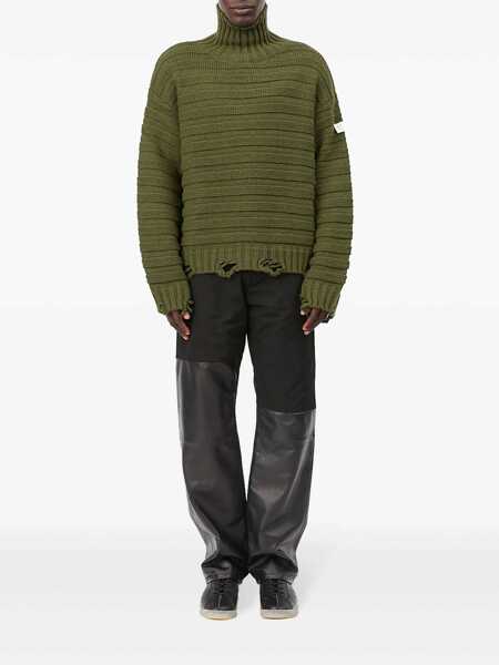 Pulovere MM6 Maison Margiela MM6 Maison Margiela Distressed Turtleneck Sweater Black Barbati (BM 18937056) 2