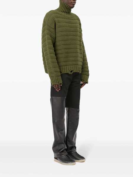 Pulovere MM6 Maison Margiela MM6 Maison Margiela Distressed Turtleneck Sweater Black Barbati (BM 18937056) 3