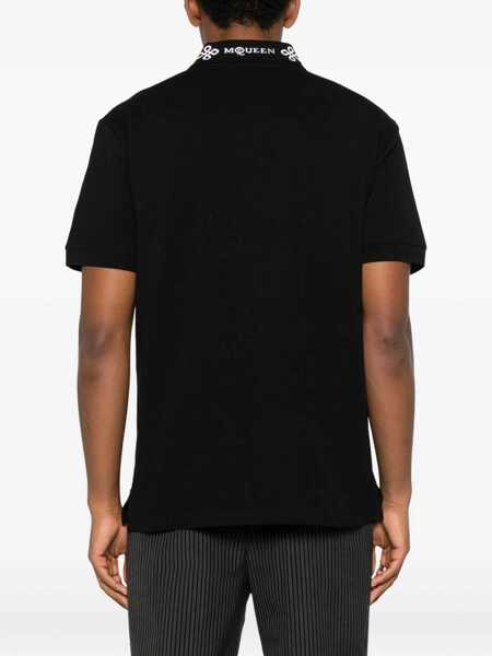 Tricouri Polo Alexander McQueen Alexander McQueen Polo Shirts Black Barbati (BM 18937122) 3
