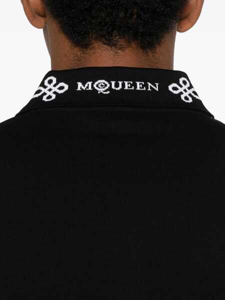 Tricouri Polo Alexander McQueen Alexander McQueen Polo Shirts Black Barbati (BM 18937122) 4