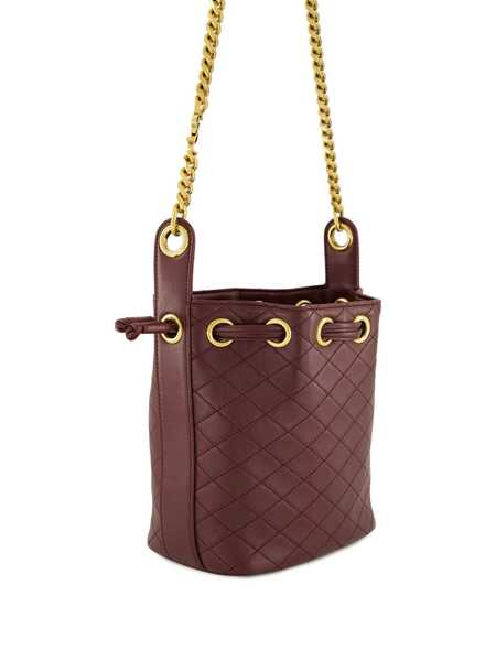 Genti de mana Saint Laurent Saint Laurent Cassandre Leather Bucket Bag RED-PURPLE OR GRAPE Femei (BM 18937176) 3