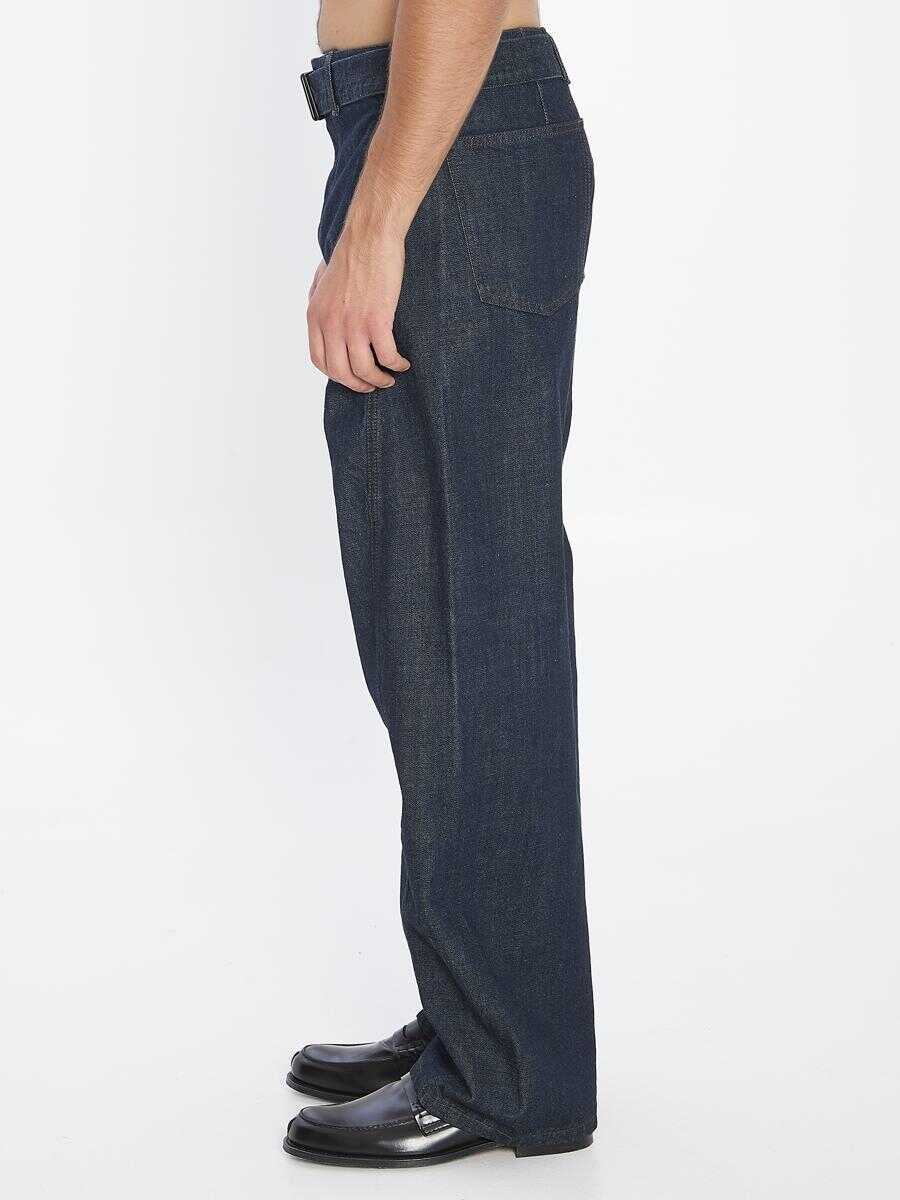 Blugi LEMAIRE Twisted Belted Pants In Denim BLUE Barbati (BM 18937200) 3