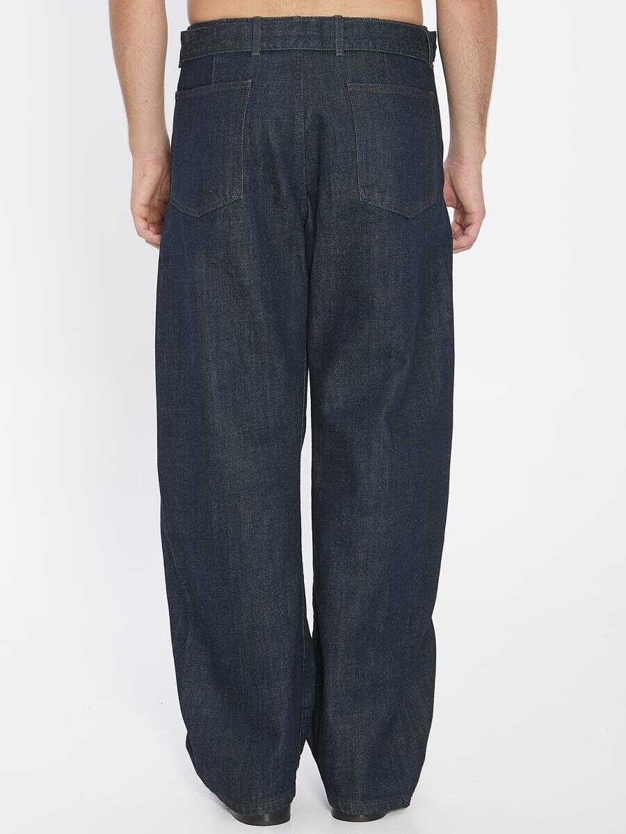 Blugi LEMAIRE Twisted Belted Pants In Denim BLUE Barbati (BM 18937200) 4