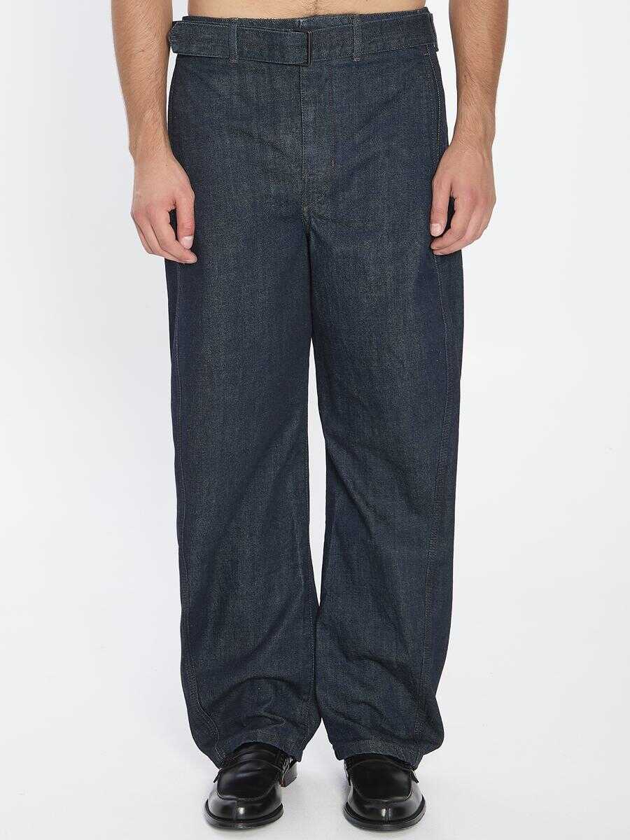 Blugi LEMAIRE Twisted Belted Pants In Denim BLUE Barbati (BM 18937200) 1