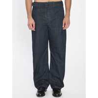 Blugi Twisted Belted Pants In Denim Barbati