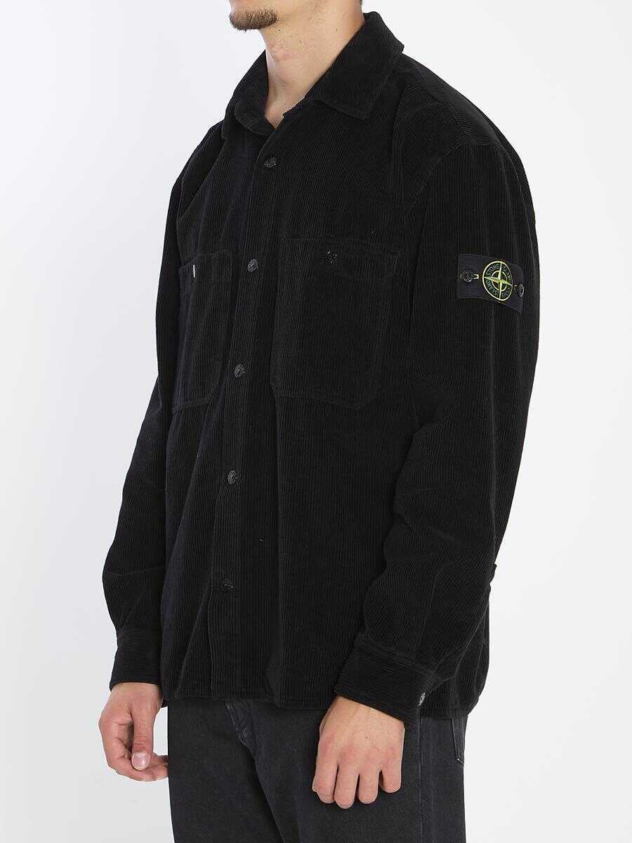 Camasi Stone Island Corduroy Overshirt Black Barbati (BM 18937407) 2