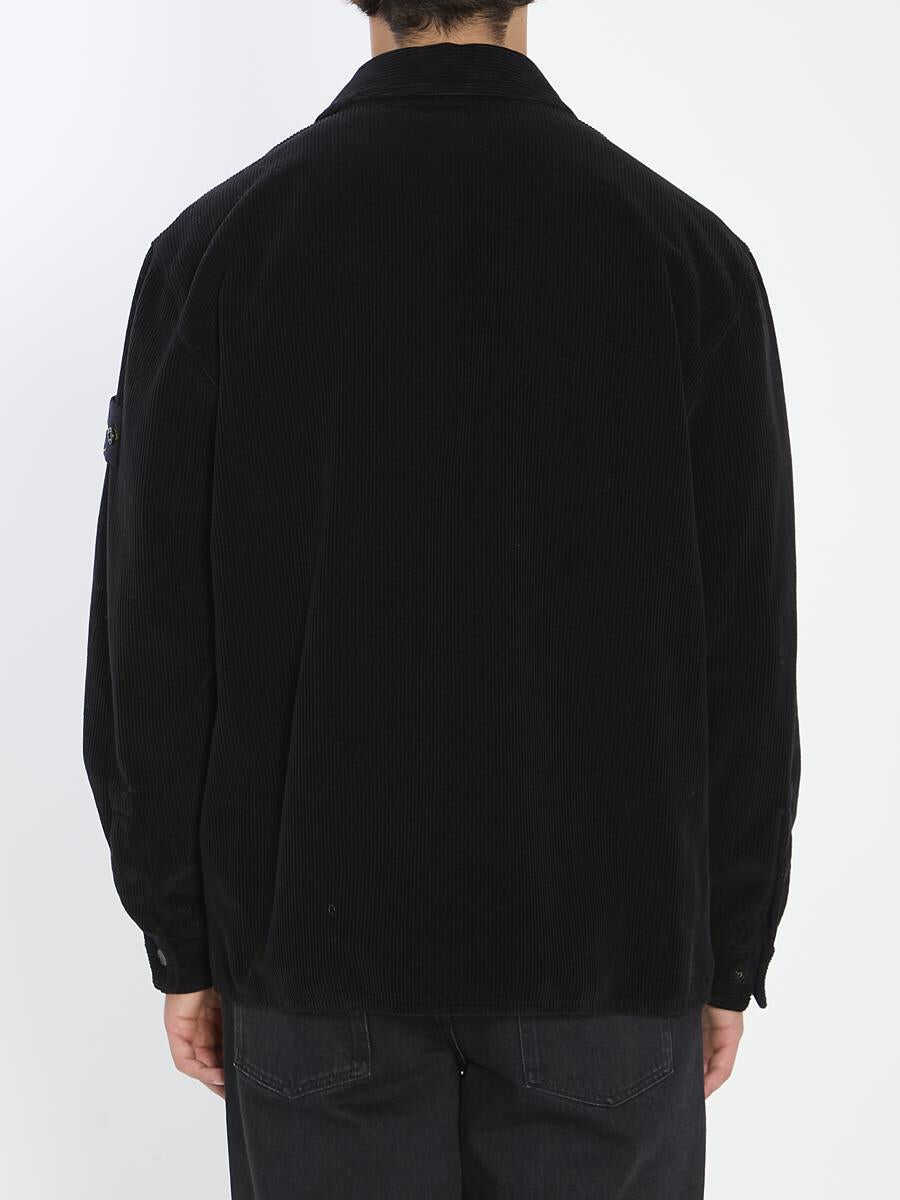 Camasi Stone Island Corduroy Overshirt Black Barbati (BM 18937407) 4
