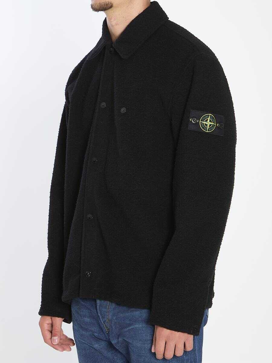 Camasi Stone Island Overshirt In Wool Blend Black Barbati (BM 18937854) 2