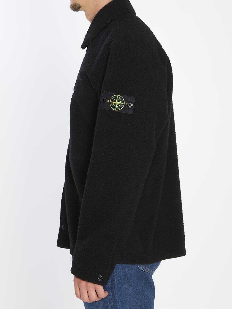 Camasi Stone Island Overshirt In Wool Blend Black Barbati (BM 18937854) 3