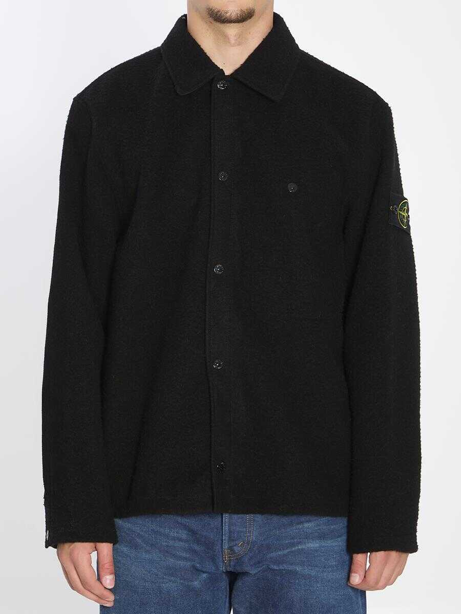 Camasi Stone Island Overshirt In Wool Blend Black Barbati (BM 18937854) 1