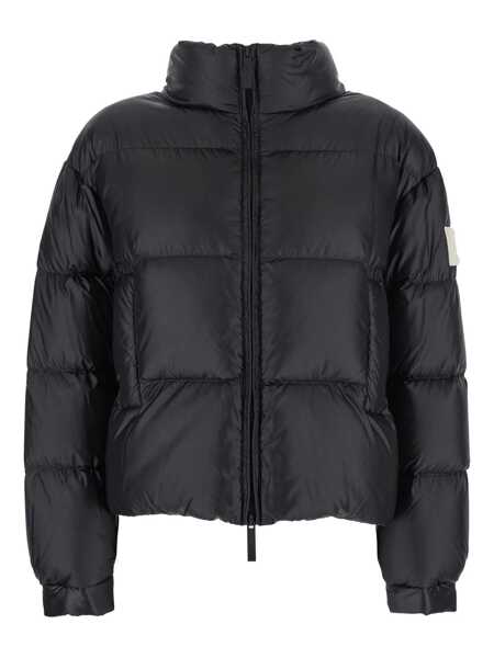 Geci de iarna After Label Black Down Jacket With Logo Patch On The Sleeve In Tech Fabric Woman Black Femei (BM 18937863) 1