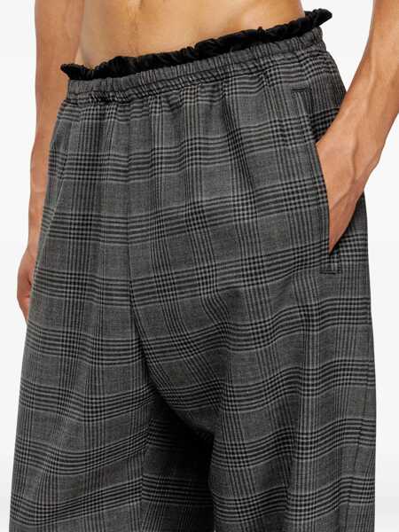 Pantaloni Diesel P-Tilson Grey Pants With Logo Detail On The Rear And All-Over Check Motif In Wool Blend Stretch Man GREY Barbati (BM 18938025) 5