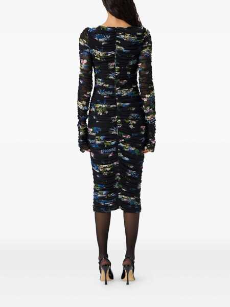 Rochii Blumarine Blumarine Multicolor Midi Dress BLACK/BRILLIANT BLUE Femei (BM 18938166) 3