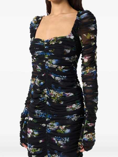 Rochii Blumarine Blumarine Multicolor Midi Dress BLACK/BRILLIANT BLUE Femei (BM 18938166) 4