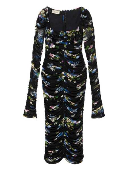 Rochii Blumarine Blumarine Multicolor Midi Dress BLACK/BRILLIANT BLUE Femei (BM 18938166) 1