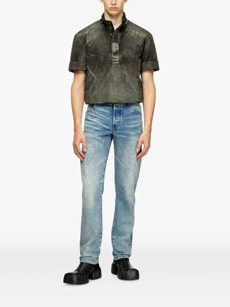 Geci Diesel Black Jacket With Short-Sleeve And Distressed Effect In Fabric Man Black Barbati (BM 18938184) 2