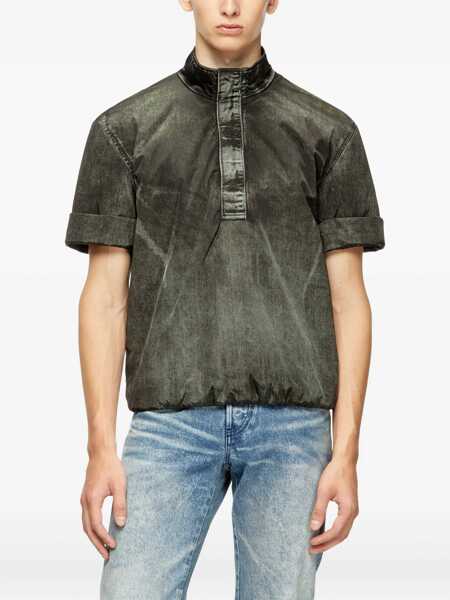 Geci Diesel Black Jacket With Short-Sleeve And Distressed Effect In Fabric Man Black Barbati (BM 18938184) 3
