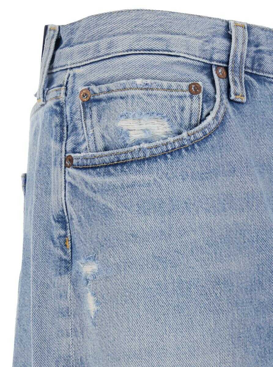 Blugi AGOLDE Light Blue Jeans With Ripped Details On The Front And Logo Patch On The Front In Denim Man BLUE Barbati (BM 18938259) 3