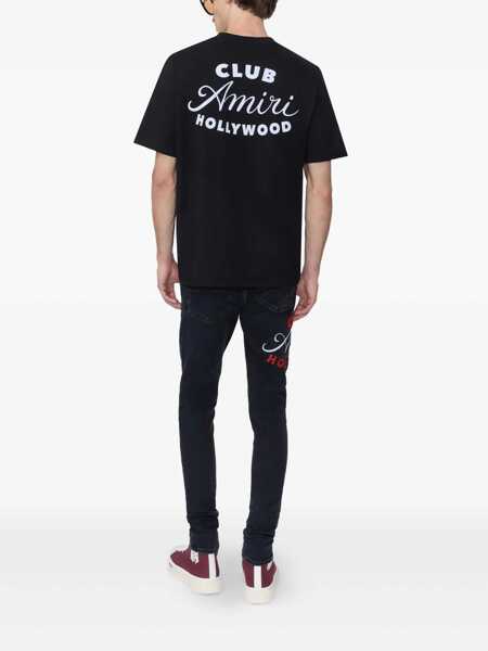 Tricouri AMIRI Black Crewneck T-Shirt With Logo Lettering On The Front And Maxi Logo Print On The Rear In Cotton Man Black Barbati (BM 18938922) 3
