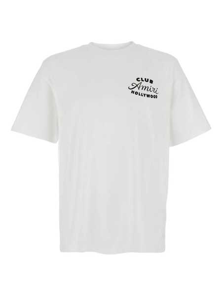 Tricouri AMIRI White Crewneck T-Shirt With Logo Lettering On The Front And Maxi Logo Print On The Rear In Cotton Man WHITE Barbati (BM 18938925) 1