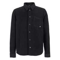 Camasi AMIRI Black Shirt With Classic Collar And Logo Plaque On The Front In Fabric Man