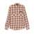 AMIRI 'Shotgun' Beige Shirt With Logo Print On Front And Rear And  All-Over Check Motif In Cotton Man BROWN
