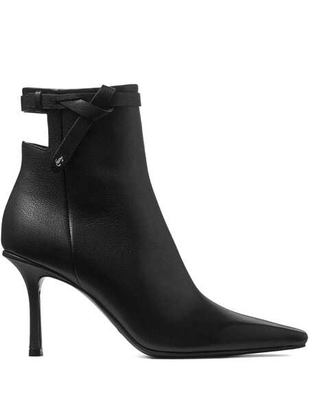 Bocanci Jimmy Choo Camie Black Ankle Boots With Knot Detail In Leather Woman Black Femei (BM 18939960) 1
