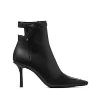 Bocanci 'Camie' Black Ankle Boots With Knot Detail In Leather Woman Femei