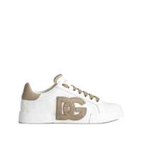 Sneakers Black And Beige Low Top Sneakers With Logo Patch On The Side And Logo Lettering On The Tongue In Leather Woman Femei