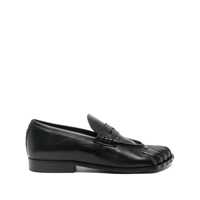 Mocasini Black Loafers With Back Logo And Foot-Shaped Design In Leather Woman Femei
