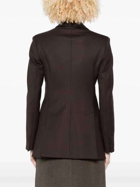 Sacouri P.A.R.O.S.H. Brown Double-Breasted Jacket With Notched Revers In Wool Blend Woman BROWN Femei (BM 18940533) 4