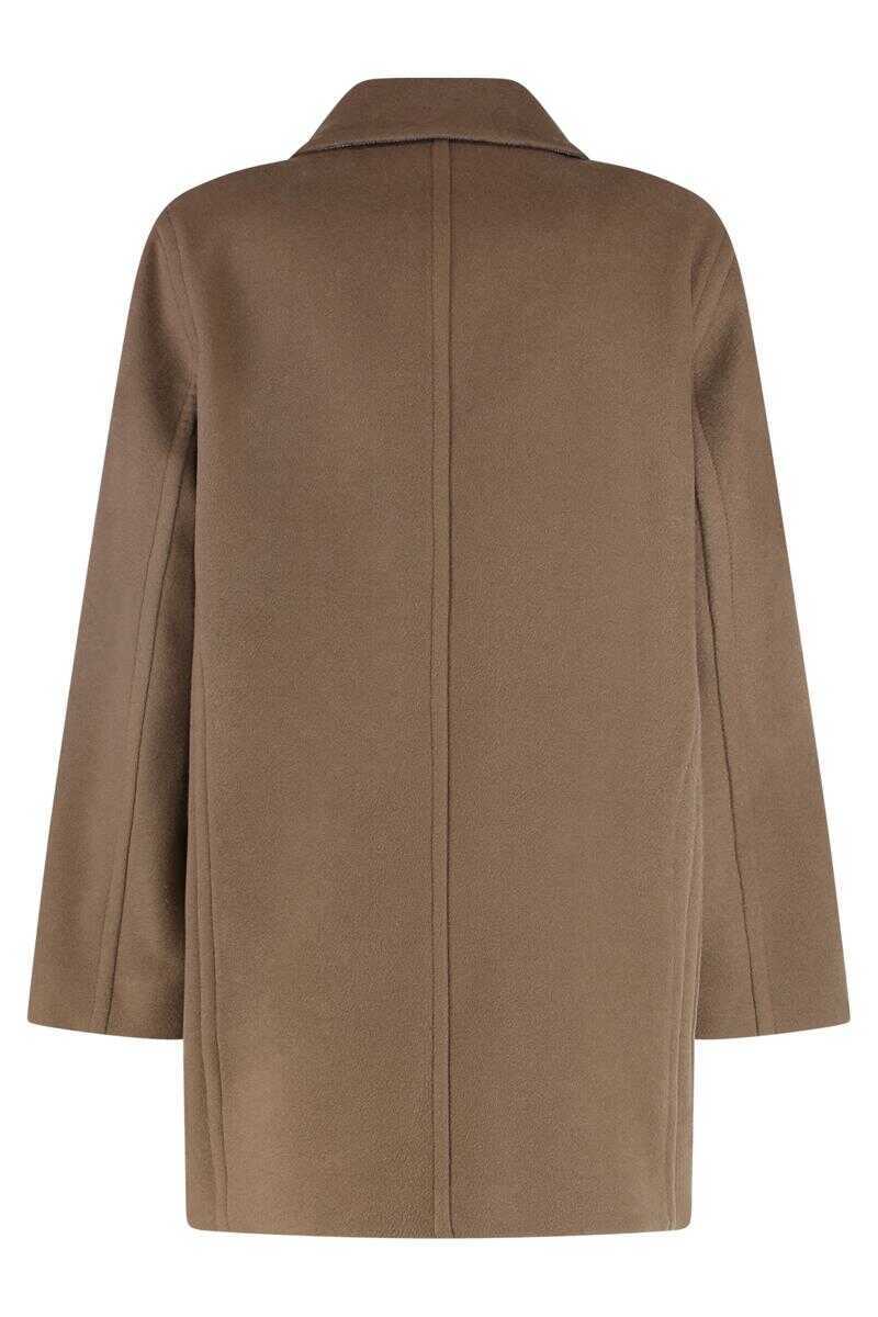 Paltoane Max Mara Max Mara Deletta Wool And Cashmere Coat BROWN Femei (BM 18940677) 2