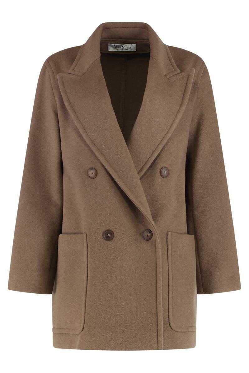 Paltoane Max Mara Max Mara Deletta Wool And Cashmere Coat BROWN Femei (BM 18940677) 1