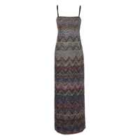 Rochii Multicolor Long Dress With Zigzag Motif In Fabric Woman Femei