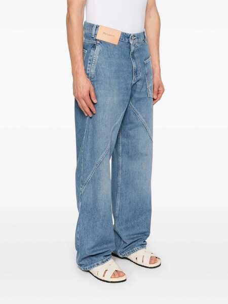 Blugi JW Anderson Light Blue Jeans With Twisted Design And One Front Patch Pocket In Denim Man BLUE Barbati (BM 18940806) 3