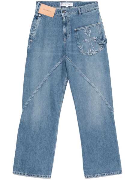 Blugi JW Anderson Light Blue Jeans With Twisted Design And One Front Patch Pocket In Denim Man BLUE Barbati (BM 18940806) 1