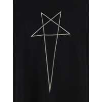 Tricouri Rick Owens pentru Barbati - Tricouri Rick Owens Black Crewneck T-Shirt With Logo Print On The Front In Cotton Man Black Barbati (BM 18940815) - B-mall.ro