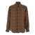 Emporio Armani Brown Shirt With Leopard Print And Pointed Collar In Silk Man BROWN