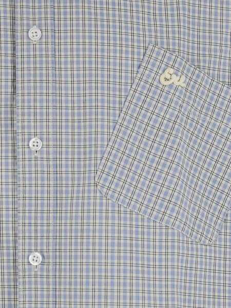 Camasi ERL Beige Shirt With Logo Embroidery On The Front And All-Over Check Motif In Cotton Man BLUE Barbati (BM 18941046) 3