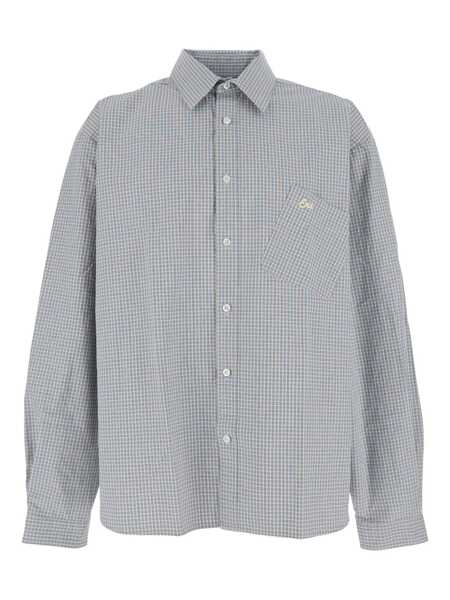 Camasi ERL Beige Shirt With Logo Embroidery On The Front And All-Over Check Motif In Cotton Man BLUE Barbati (BM 18941046) 1