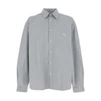 Camasi Beige Shirt With Logo Embroidery On The Front And All-Over Check Motif In Cotton Man Barbati