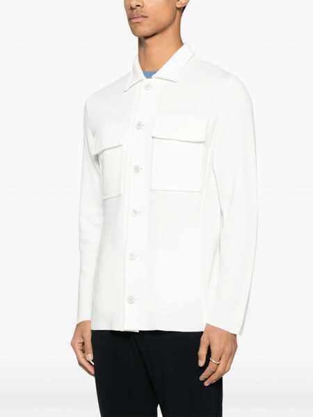 Camasi Lardini White Shirt With Classic Collar And Two Front Patch Pockets In Cotton Man WHITE Barbati (BM 18941115) 3