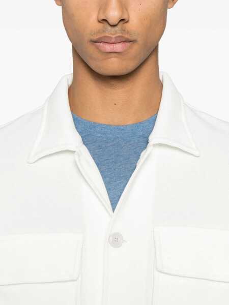 Camasi Lardini White Shirt With Classic Collar And Two Front Patch Pockets In Cotton Man WHITE Barbati (BM 18941115) 5