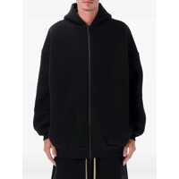 Pulovere Black Sweatshirt With Hood And Dropped Shoulders In Cotton Blend Man Barbati