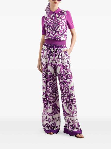 Pantaloni casual Dolce & Gabbana Dolce & Gabbana Printed Twill Trousers MULTICOLOR Femei (BM 18941316) 2