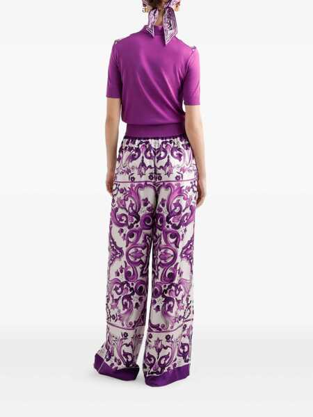 Pantaloni casual Dolce & Gabbana Dolce & Gabbana Printed Twill Trousers MULTICOLOR Femei (BM 18941316) 3